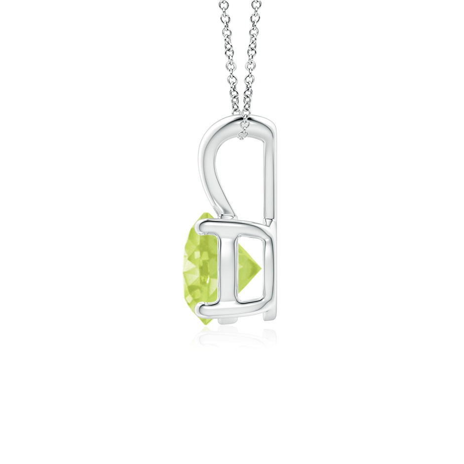 6mm A V-Bale Round Peridot Solitaire Pendant in S999 Silver side 199