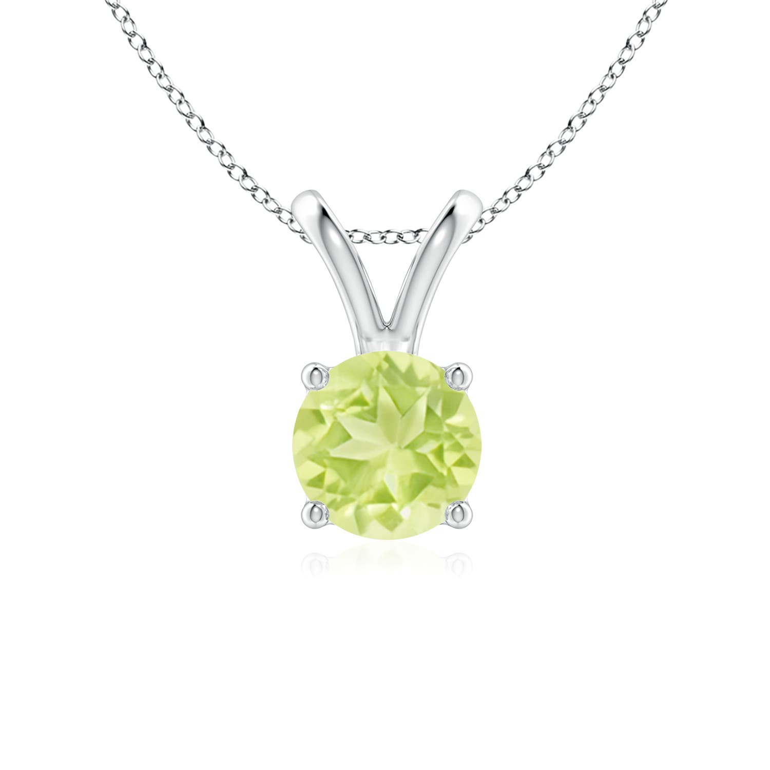 A - Peridot / 0.95 CT / 14 KT White Gold