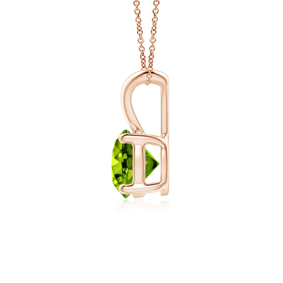 6mm AAAA V-Bale Round Peridot Solitaire Pendant in Rose Gold side 199