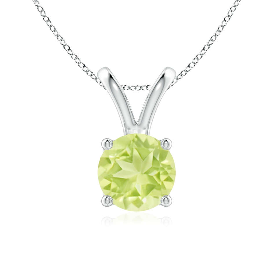7mm A V-Bale Round Peridot Solitaire Pendant in S999 Silver 