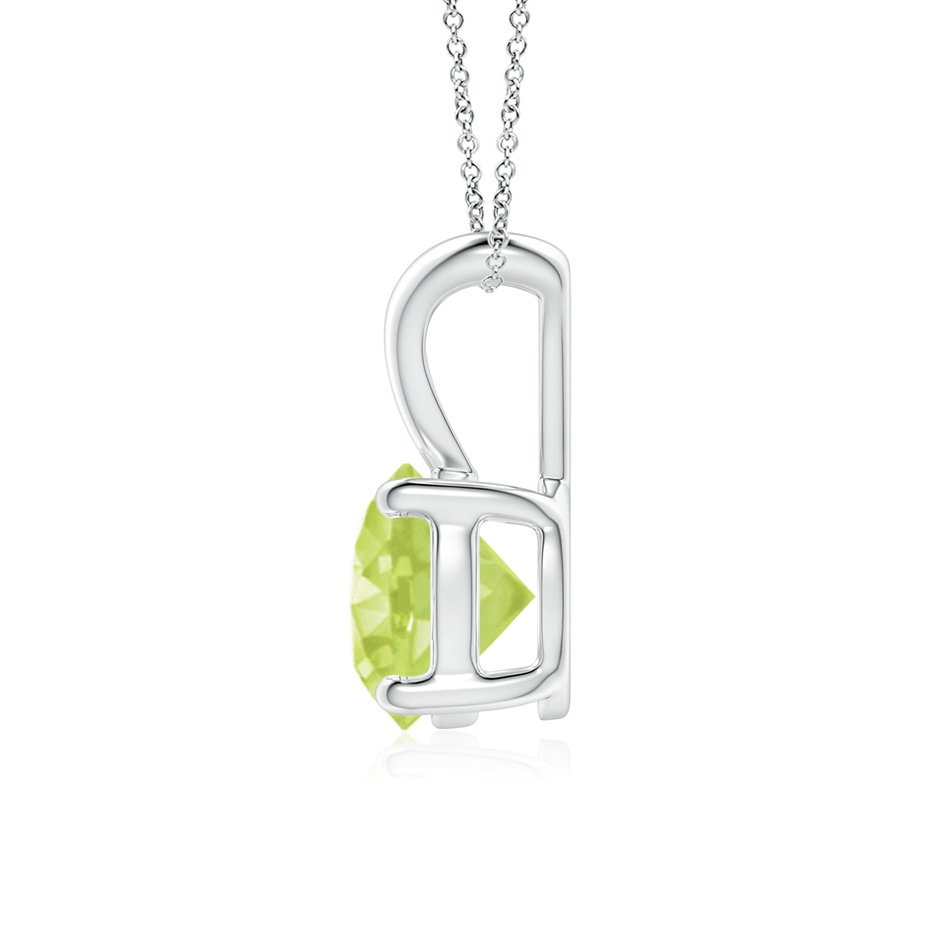 7mm A V-Bale Round Peridot Solitaire Pendant in S999 Silver side 199