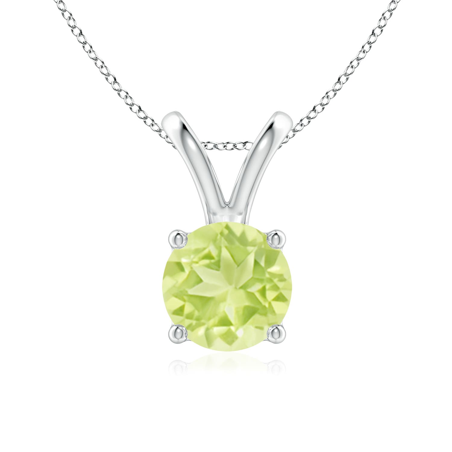 A - Peridot / 1.4 CT / 14 KT White Gold