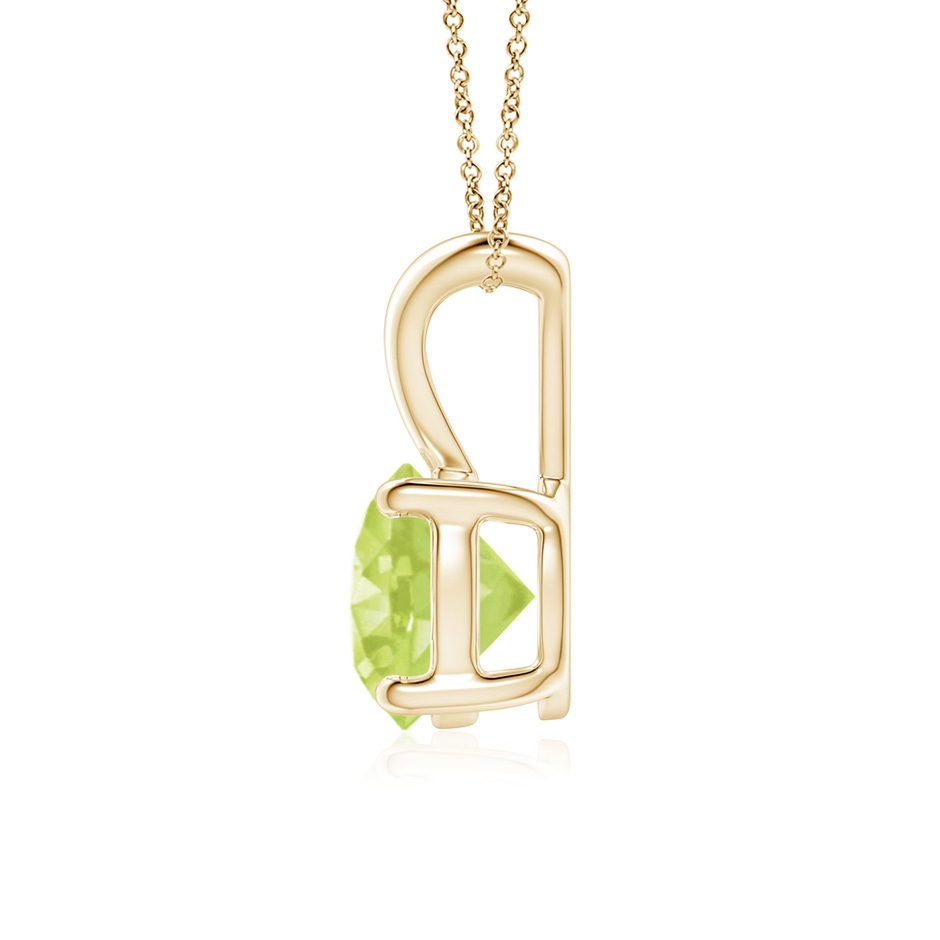 7mm A V-Bale Round Peridot Solitaire Pendant in Yellow Gold side 199