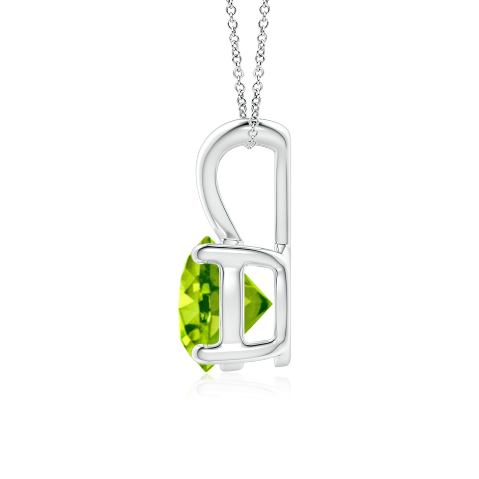 7mm AAA V-Bale Round Peridot Solitaire Pendant in White Gold side 199