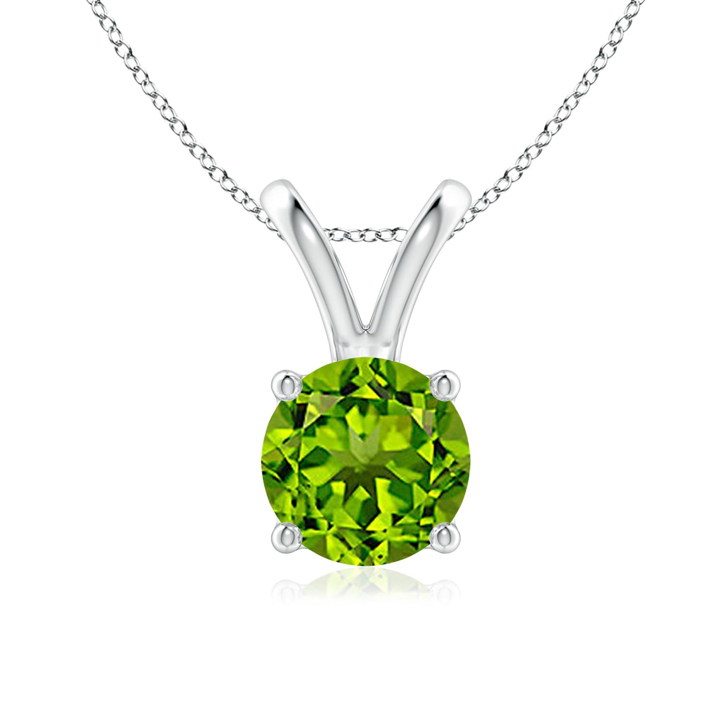 AAAA - Peridot / 1.4 CT / 14 KT White Gold