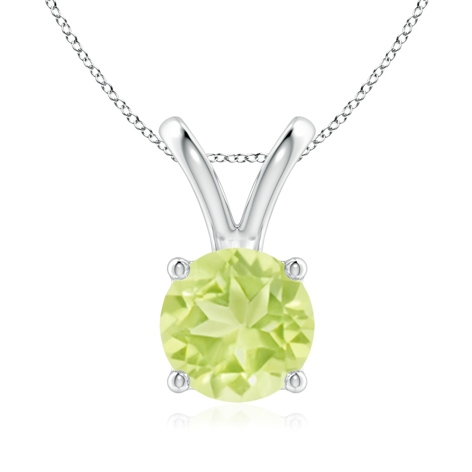8mm A V-Bale Round Peridot Solitaire Pendant in S999 Silver 