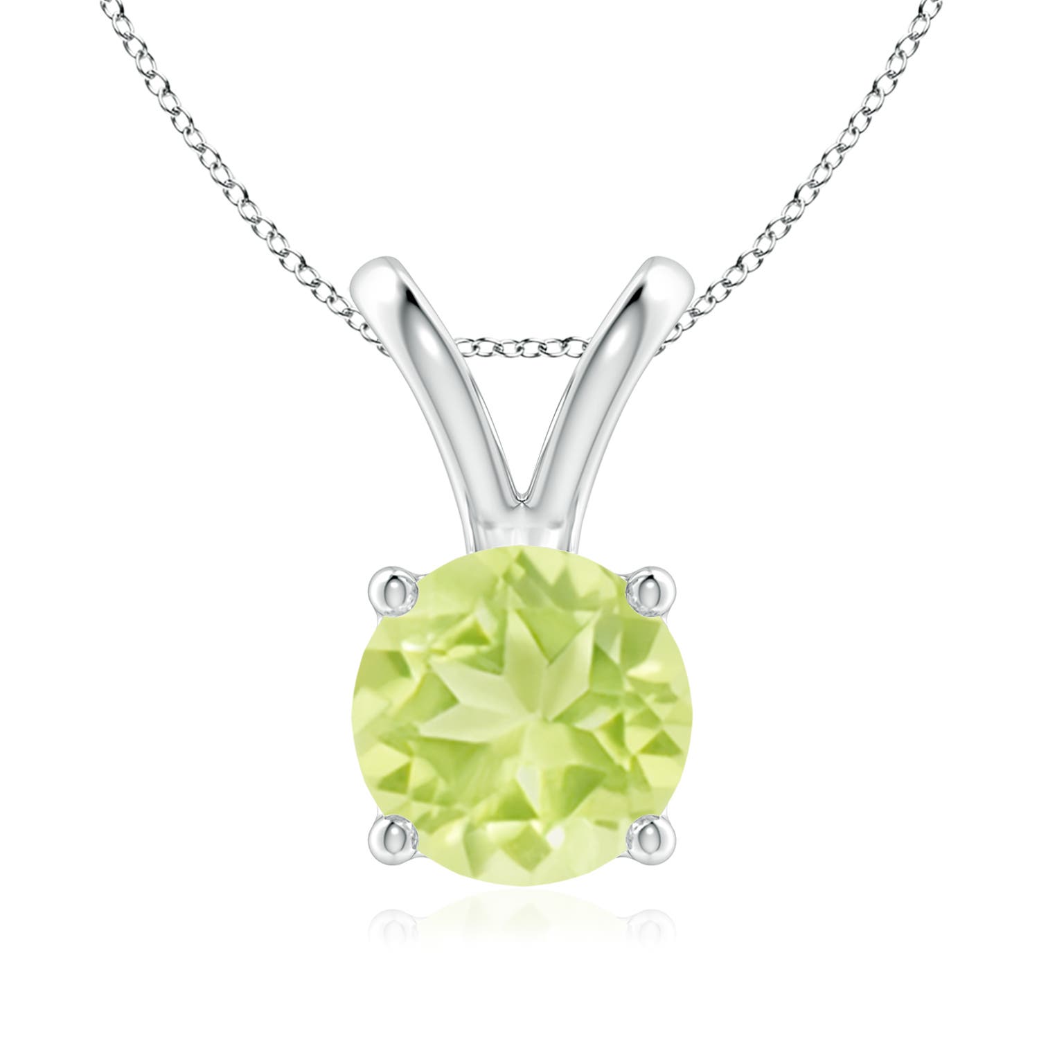 A - Peridot / 2 CT / 14 KT White Gold