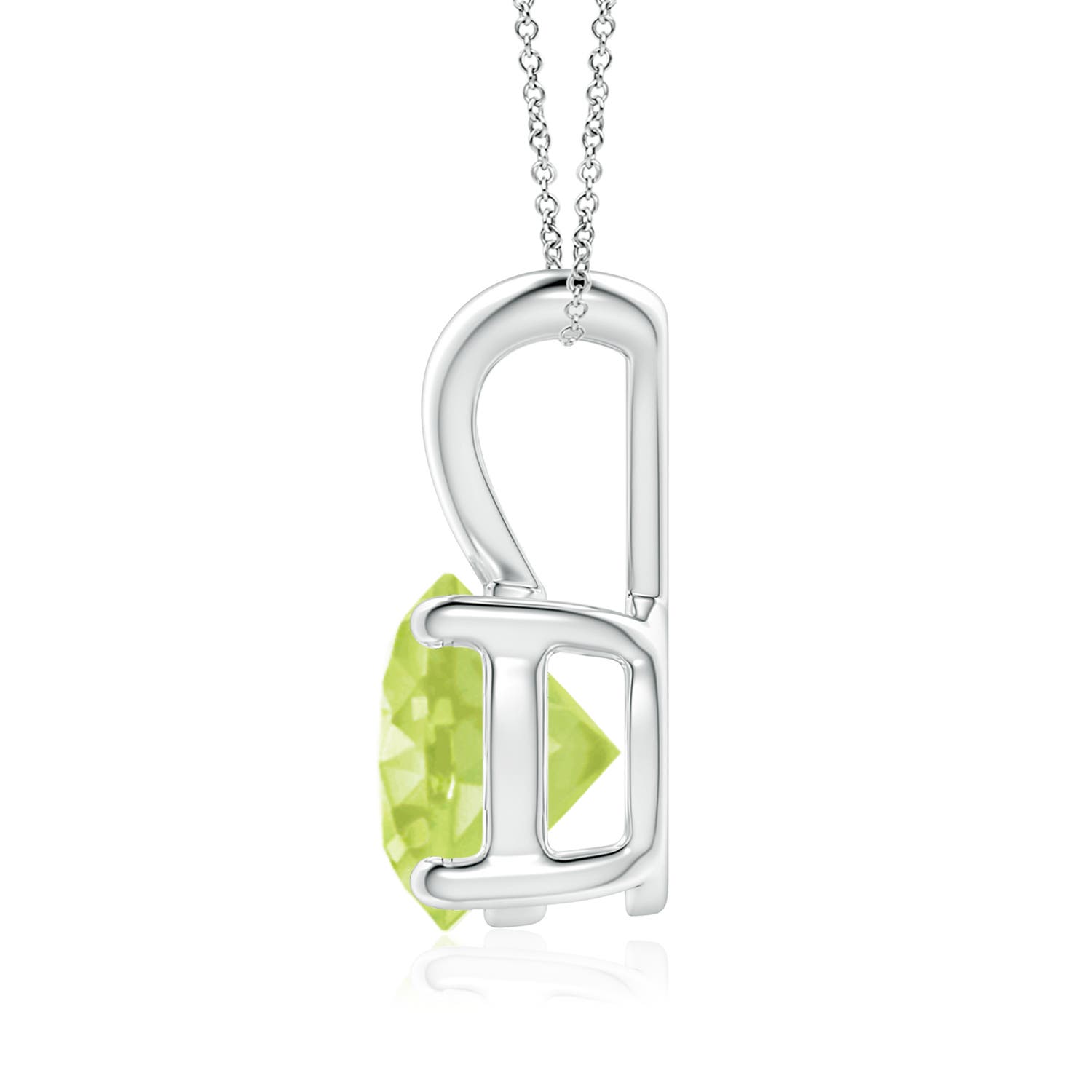 A - Peridot / 2 CT / 14 KT White Gold