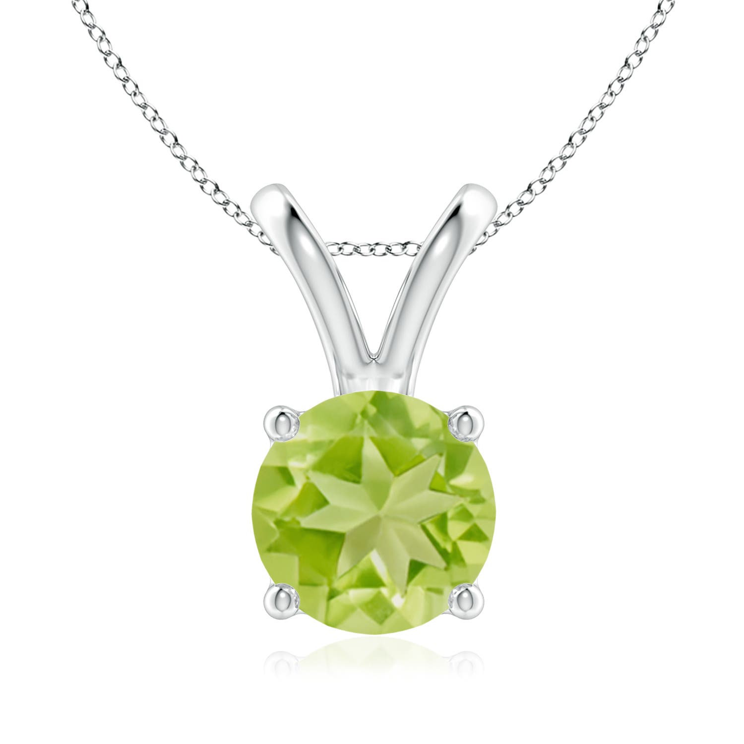 AA - Peridot / 2 CT / 14 KT White Gold