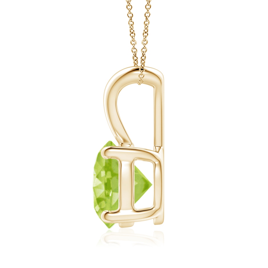 8mm AA V-Bale Round Peridot Solitaire Pendant in Yellow Gold side 199
