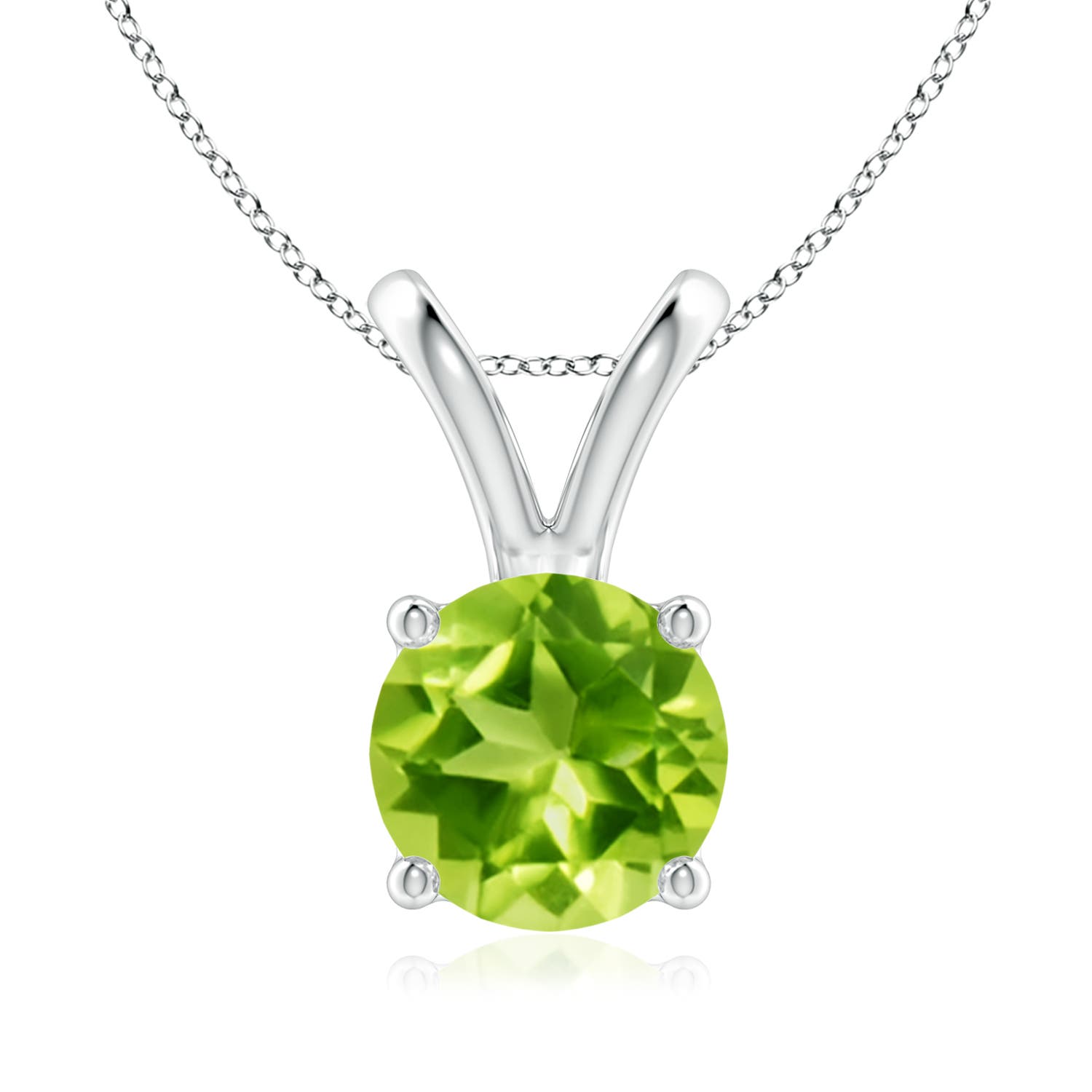 AAA - Peridot / 2 CT / 14 KT White Gold