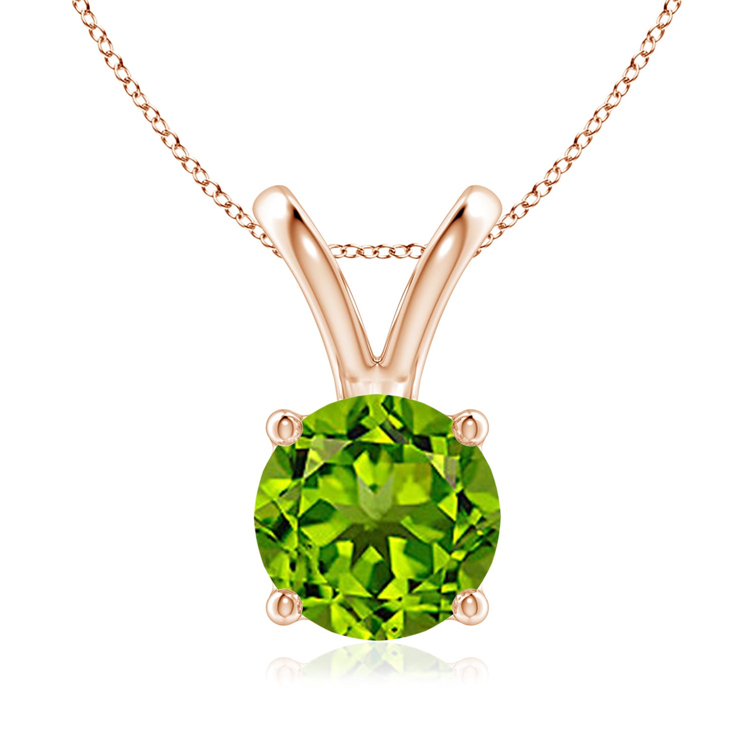 AAAA - Peridot / 2 CT / 14 KT Rose Gold