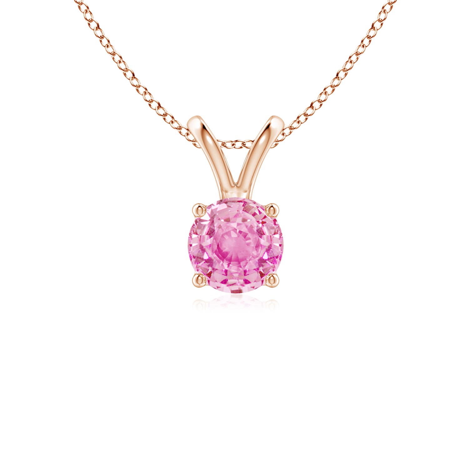 A - Pink Sapphire / 0.6 CT / 14 KT Rose Gold