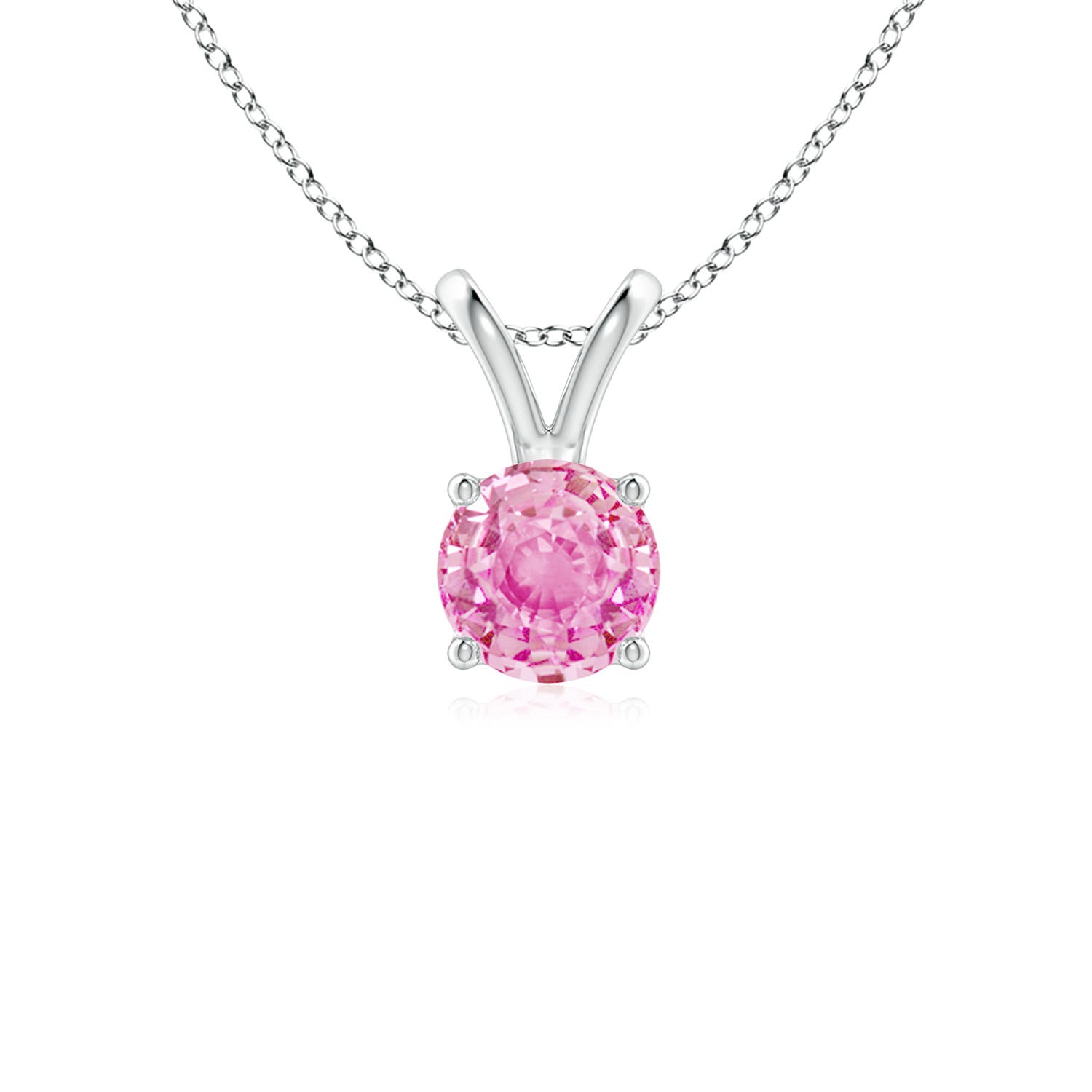 A - Pink Sapphire / 0.6 CT / 14 KT White Gold