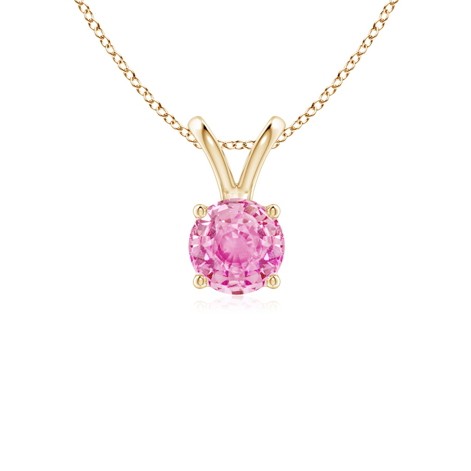 A - Pink Sapphire / 0.6 CT / 14 KT Yellow Gold