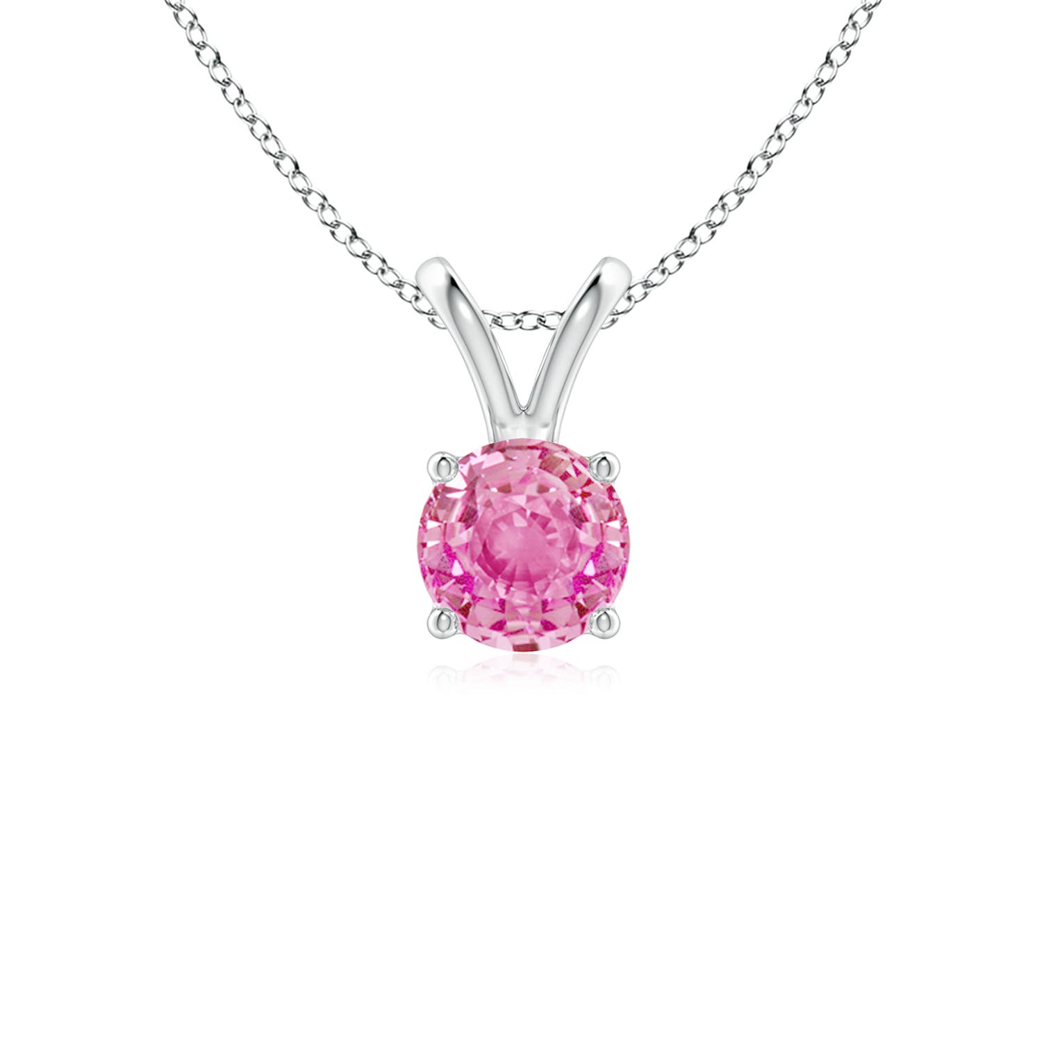 AA - Pink Sapphire / 0.6 CT / 14 KT White Gold