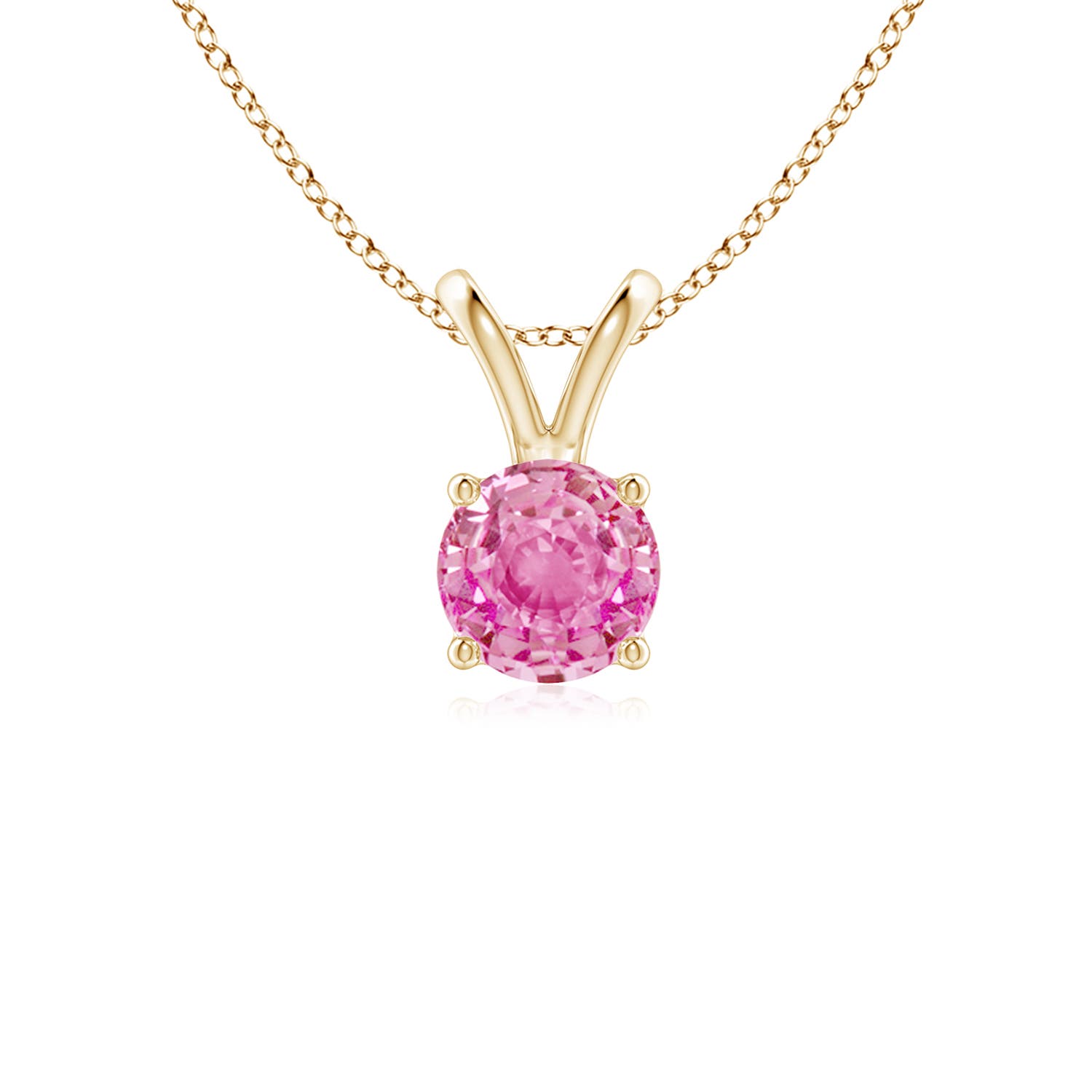 AA - Pink Sapphire / 0.6 CT / 14 KT Yellow Gold