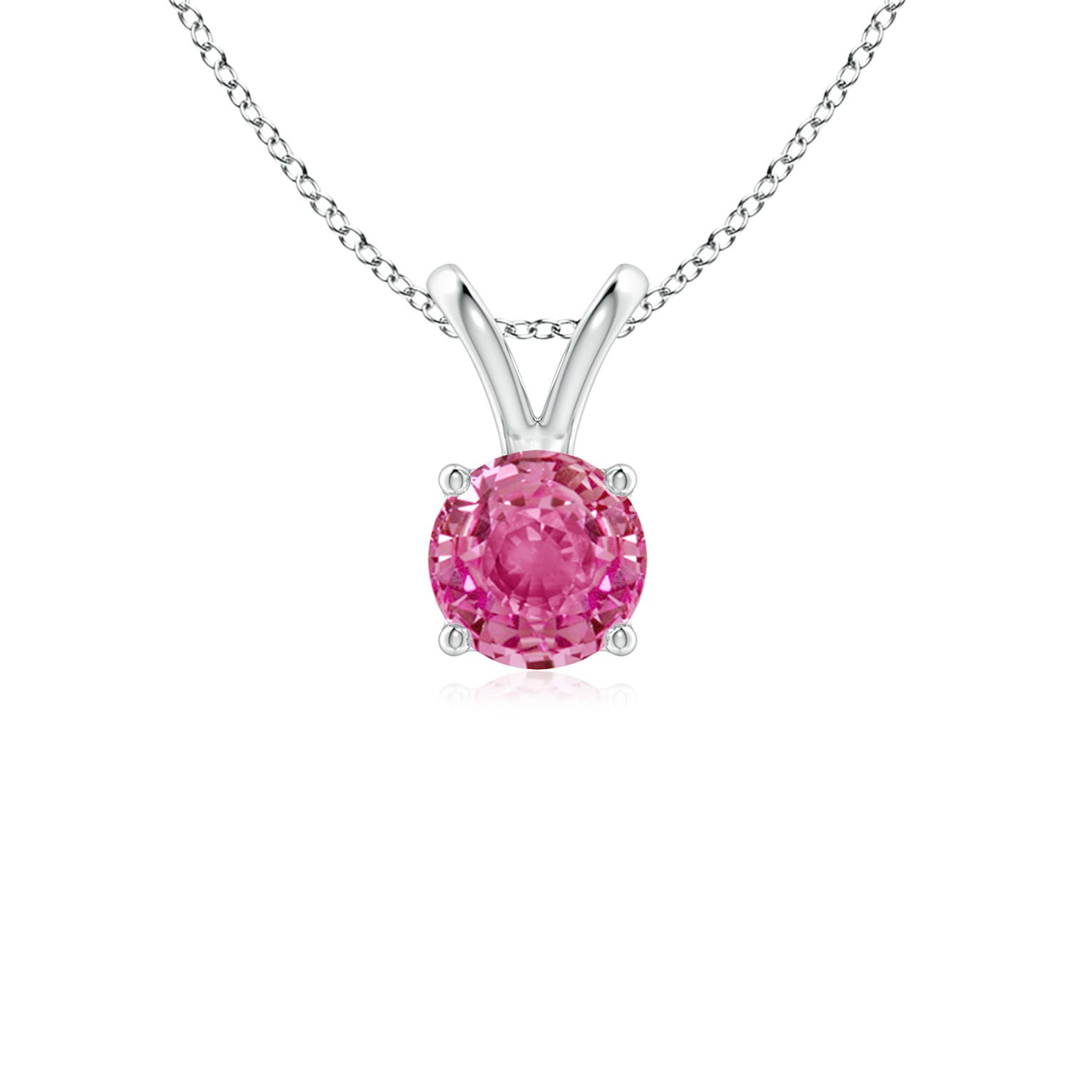 AAA - Pink Sapphire / 0.6 CT / 14 KT White Gold