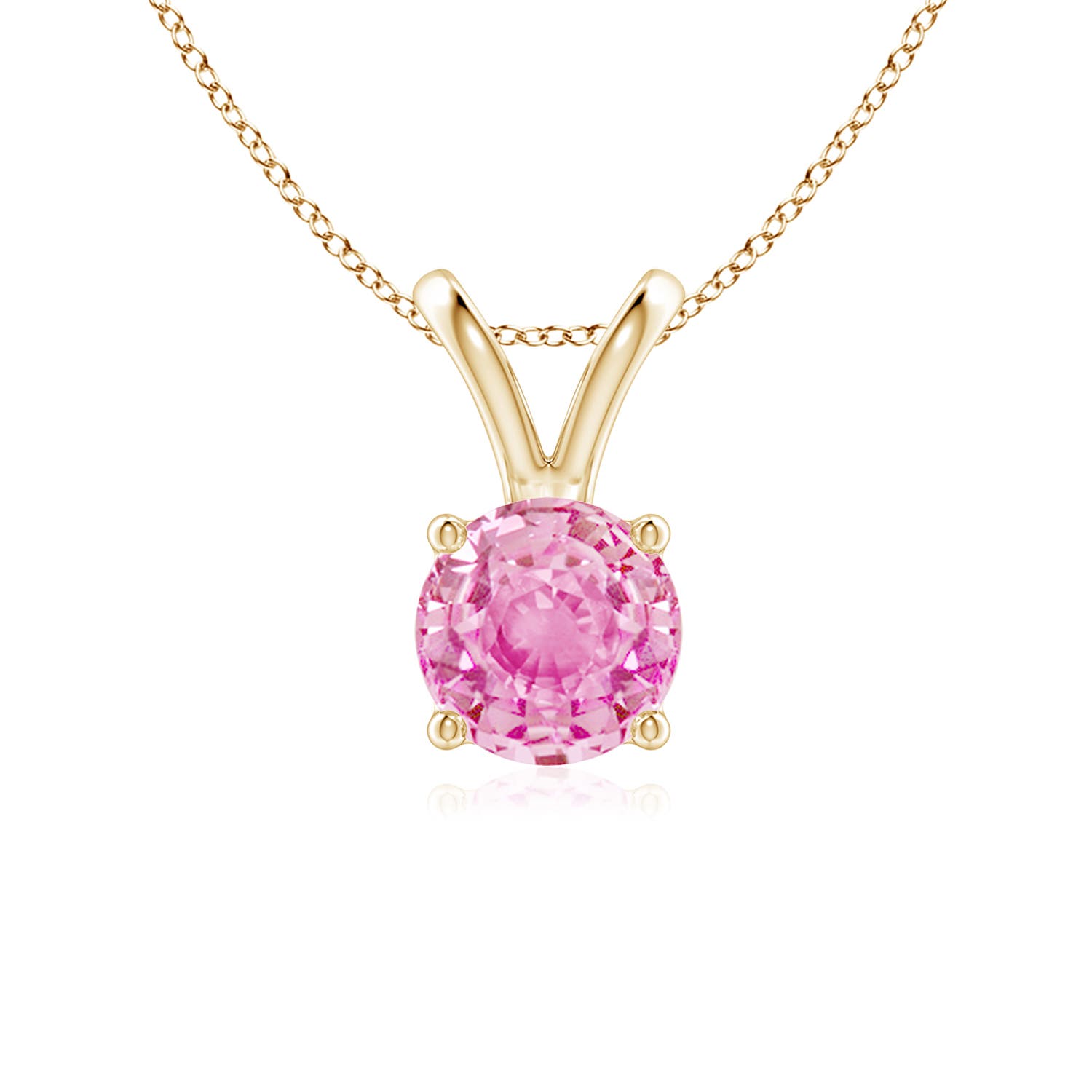 A - Pink Sapphire / 1 CT / 14 KT Yellow Gold