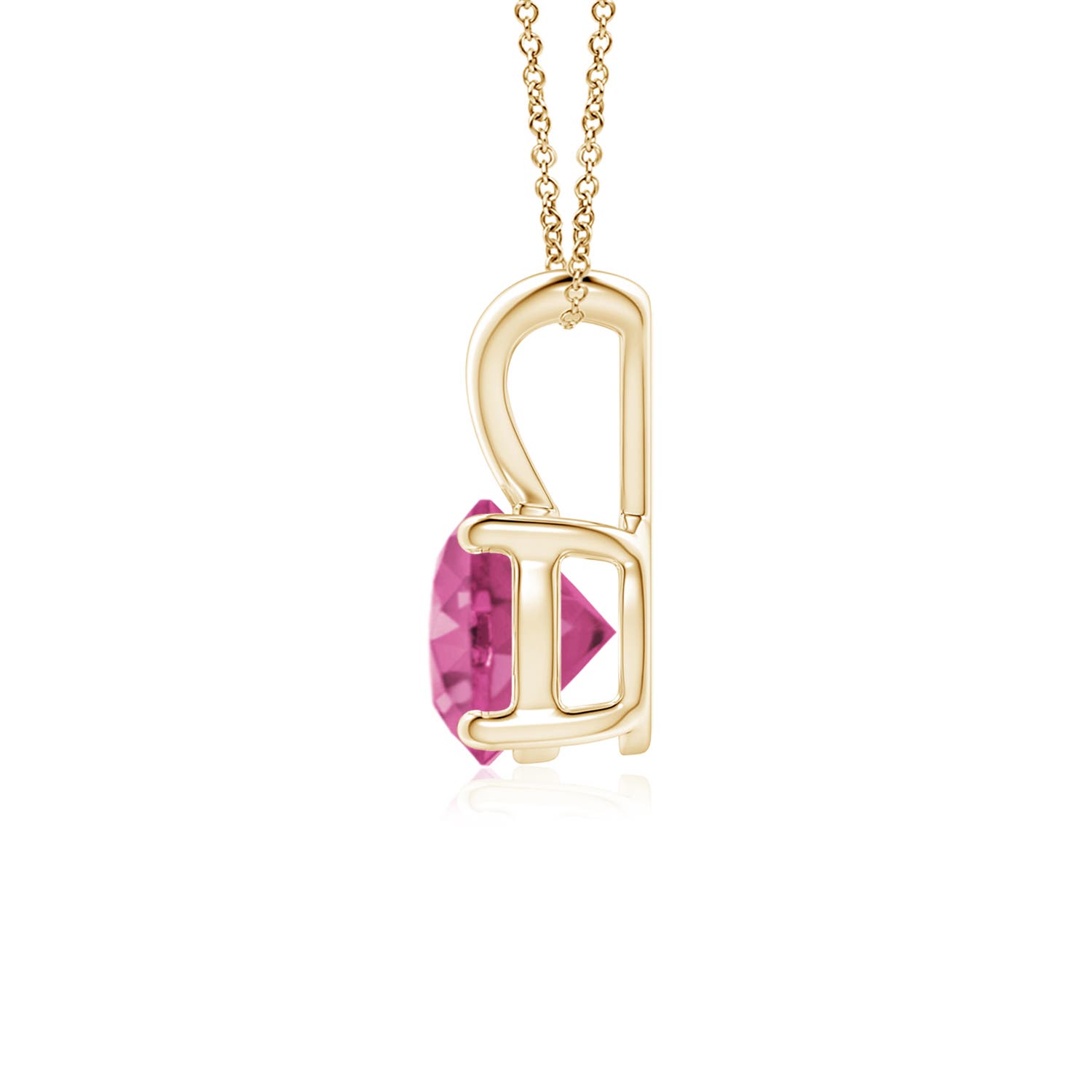 AAAA - Pink Sapphire / 1 CT / 14 KT Yellow Gold