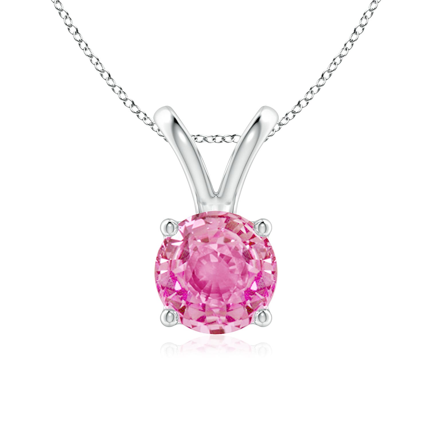 AA - Pink Sapphire / 1.6 CT / 14 KT White Gold