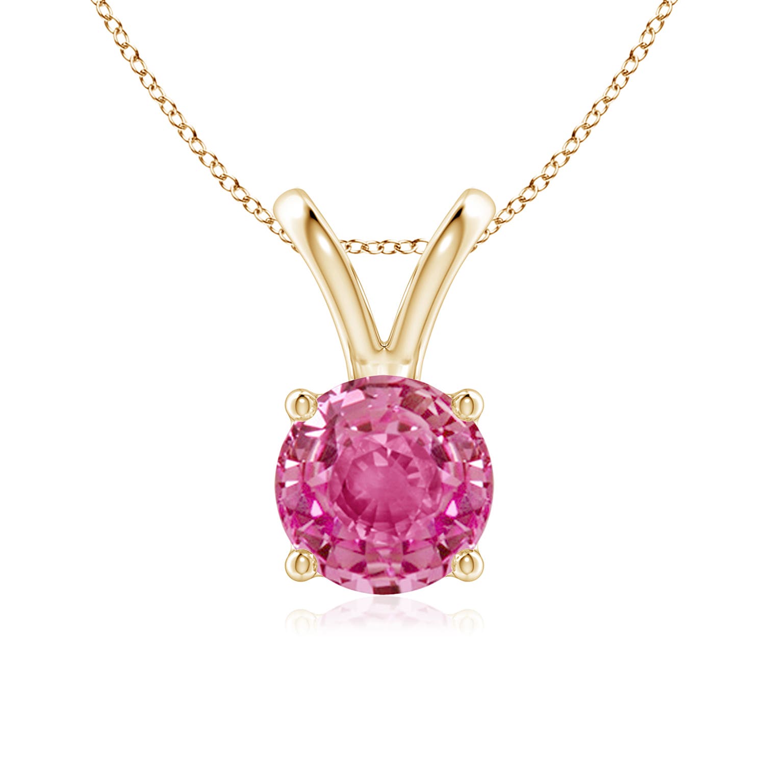 AAA - Pink Sapphire / 1.6 CT / 14 KT Yellow Gold