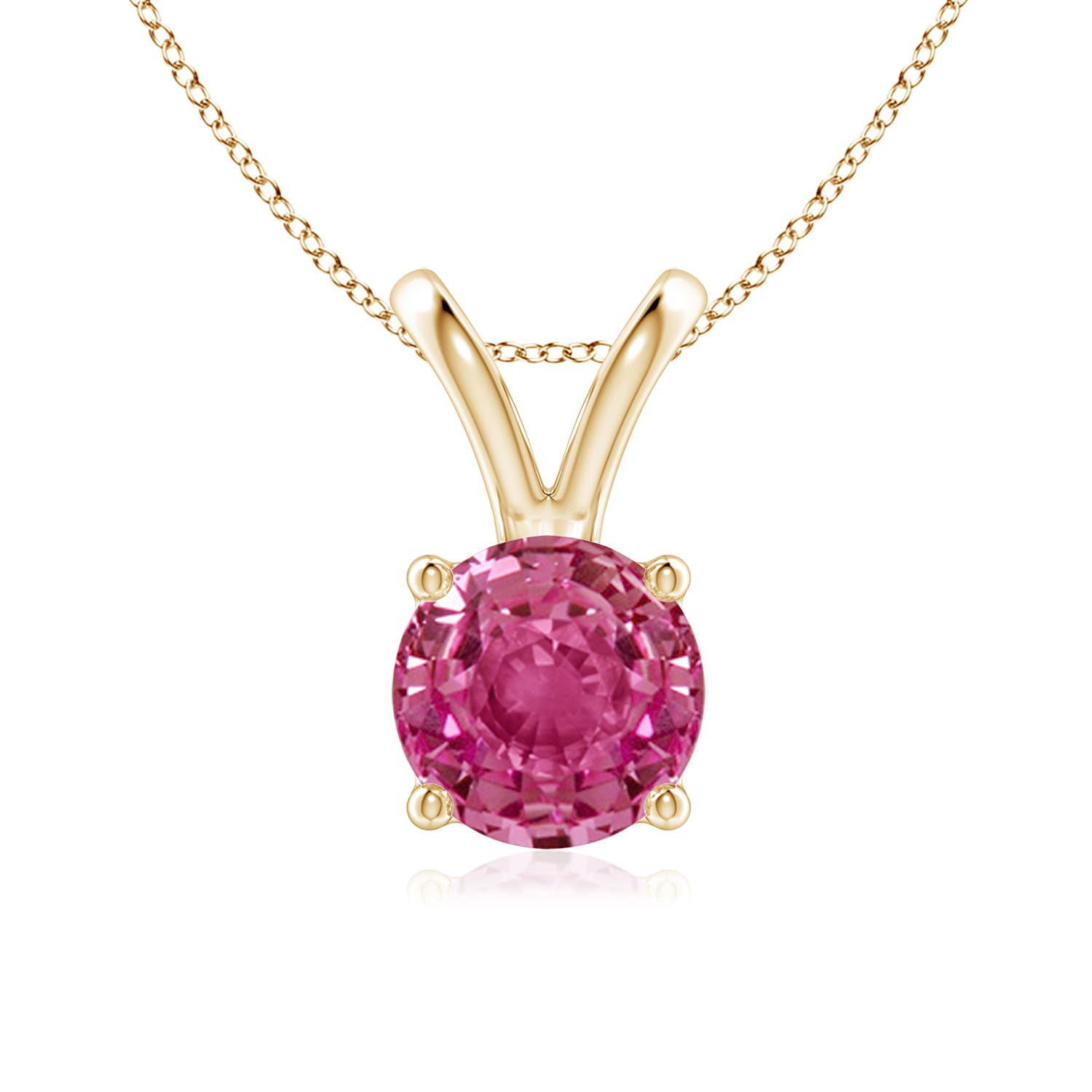 AAAA - Pink Sapphire / 1.6 CT / 14 KT Yellow Gold