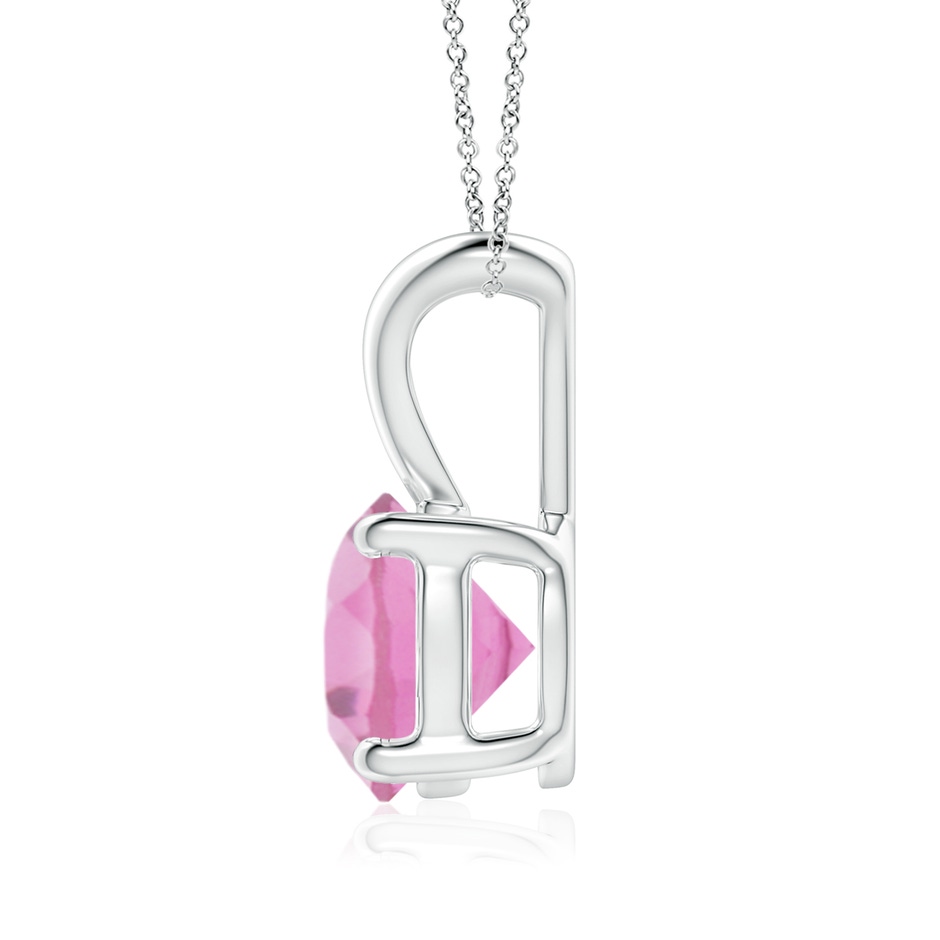 8mm AA V-Bale Round Pink Tourmaline Solitaire Pendant in S999 Silver side 199