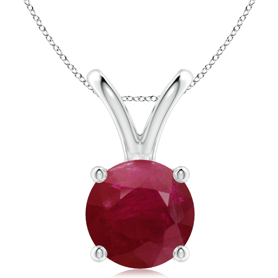 10mm A V-Bale Round Ruby Solitaire Pendant in P950 Platinum 
