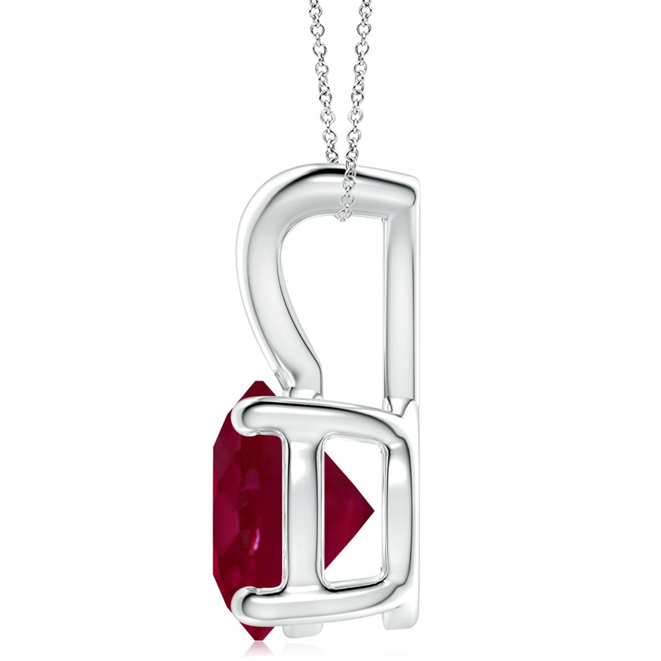 10mm A V-Bale Round Ruby Solitaire Pendant in P950 Platinum side 199