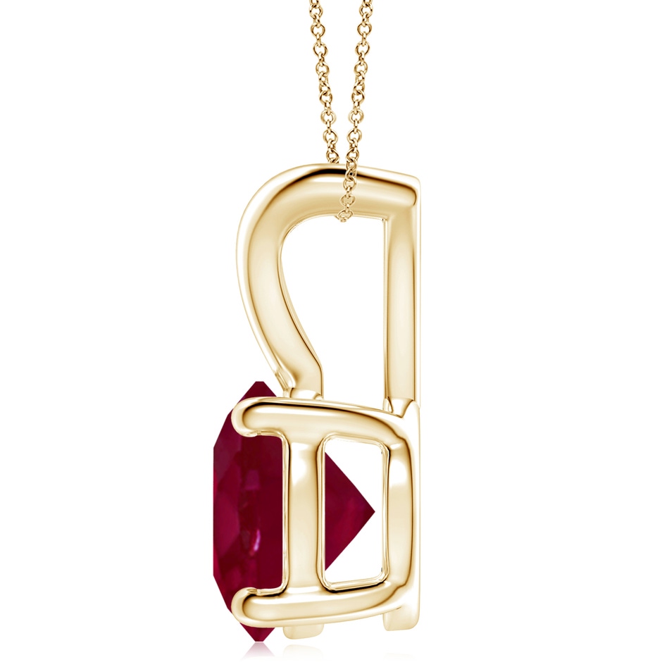10mm A V-Bale Round Ruby Solitaire Pendant in Yellow Gold side 199