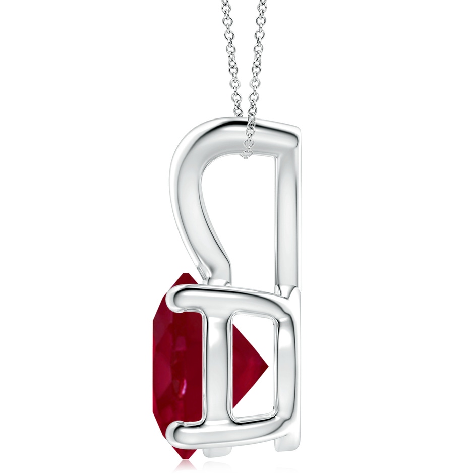 10mm AA V-Bale Round Ruby Solitaire Pendant in P950 Platinum side 199