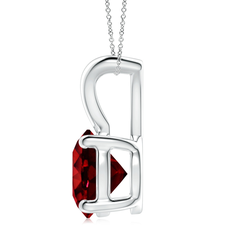 10mm AAAA V-Bale Round Ruby Solitaire Pendant in P950 Platinum side 199
