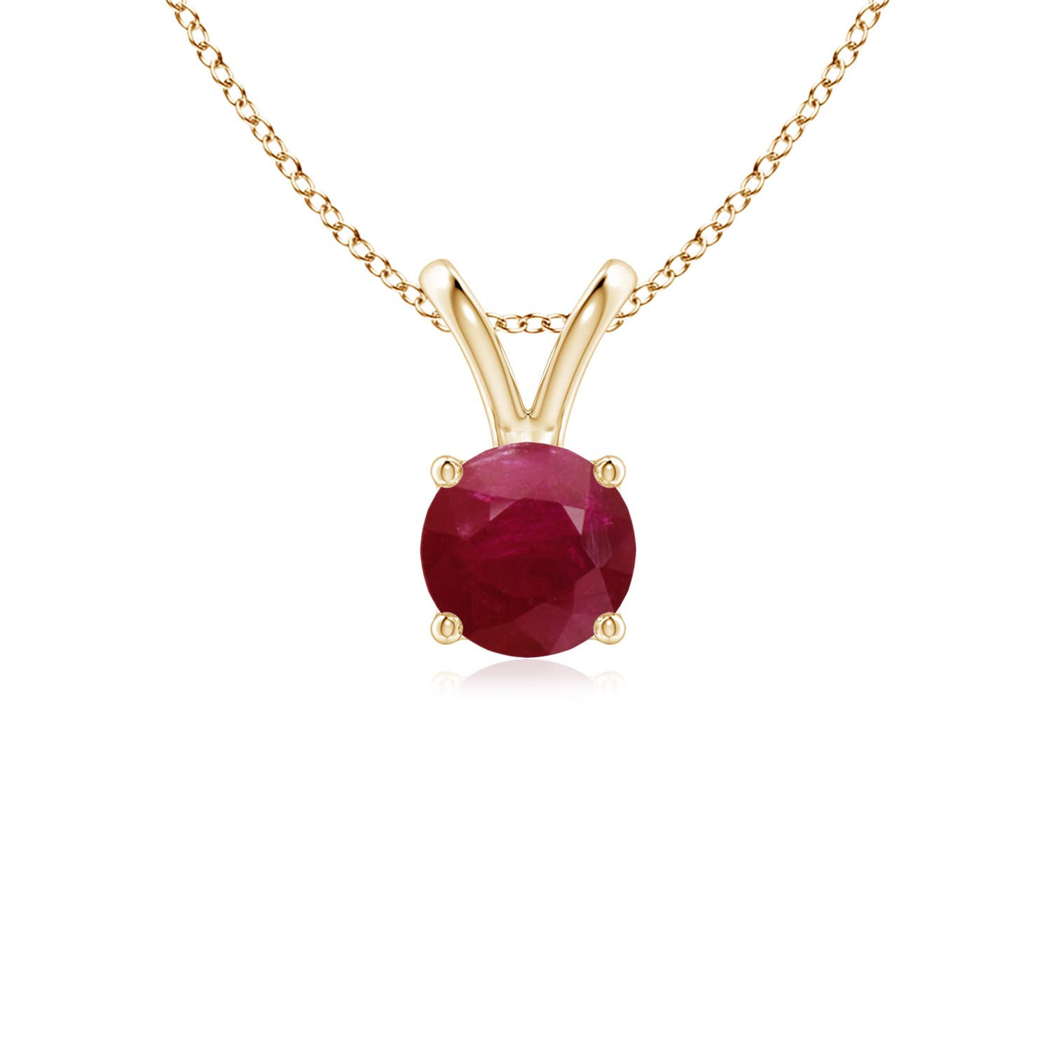 A - Ruby / 0.6 CT / 14 KT Yellow Gold