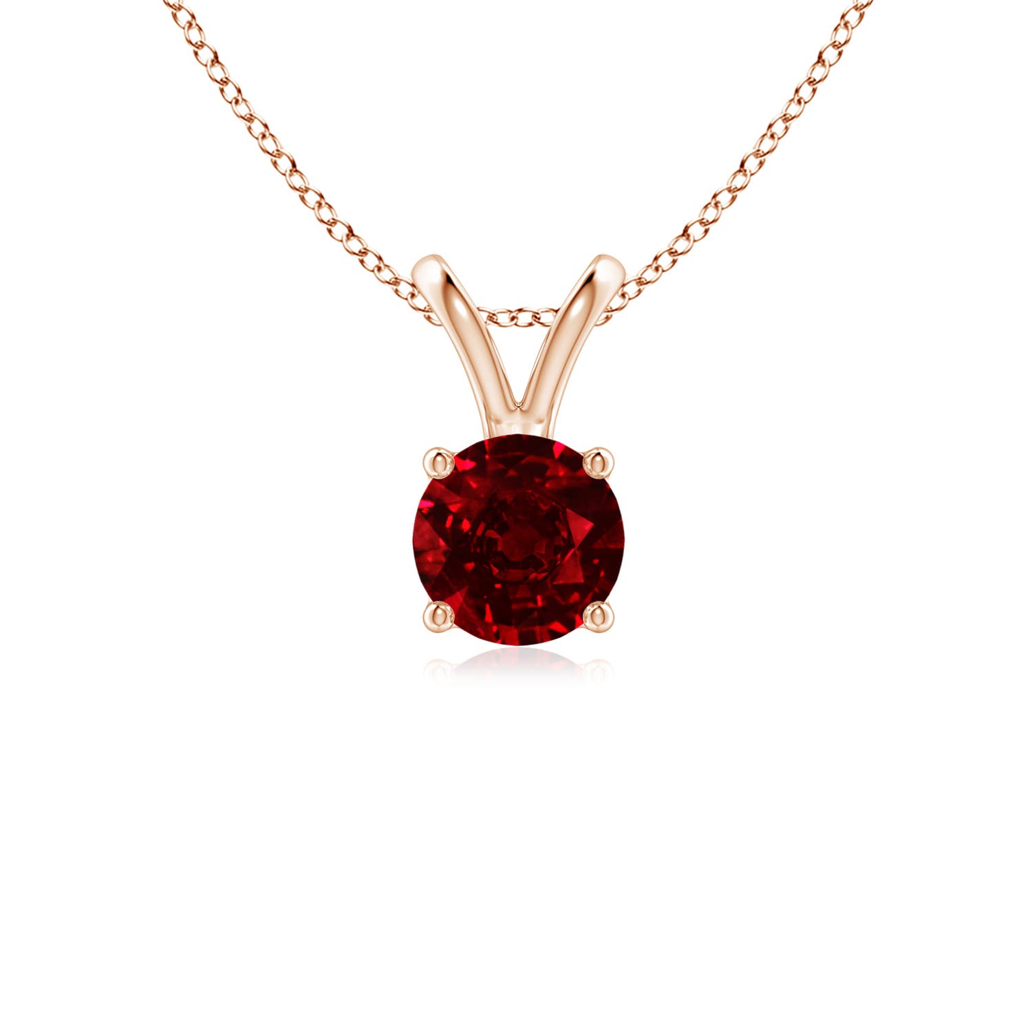 AAAA - Ruby / 0.6 CT / 14 KT Rose Gold