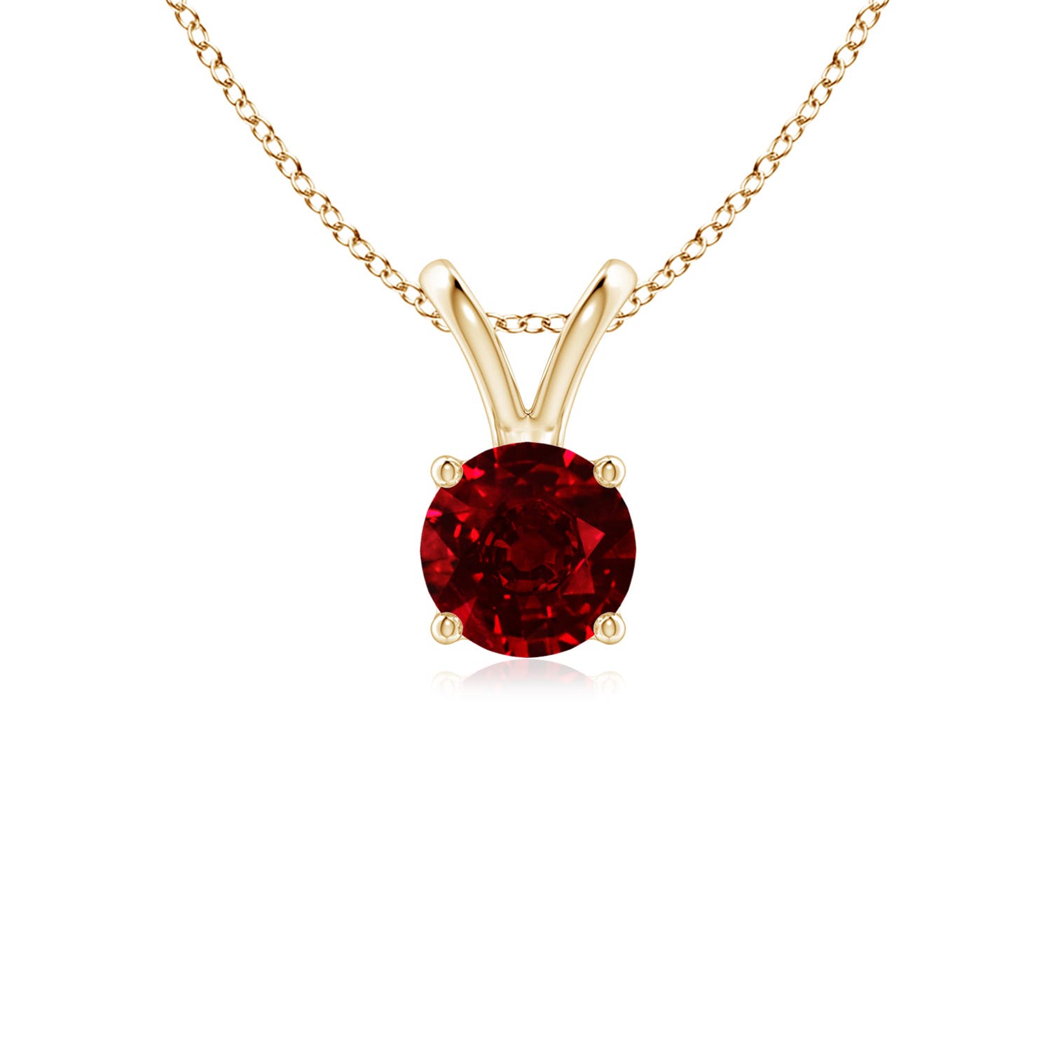 AAAA - Ruby / 0.6 CT / 14 KT Yellow Gold