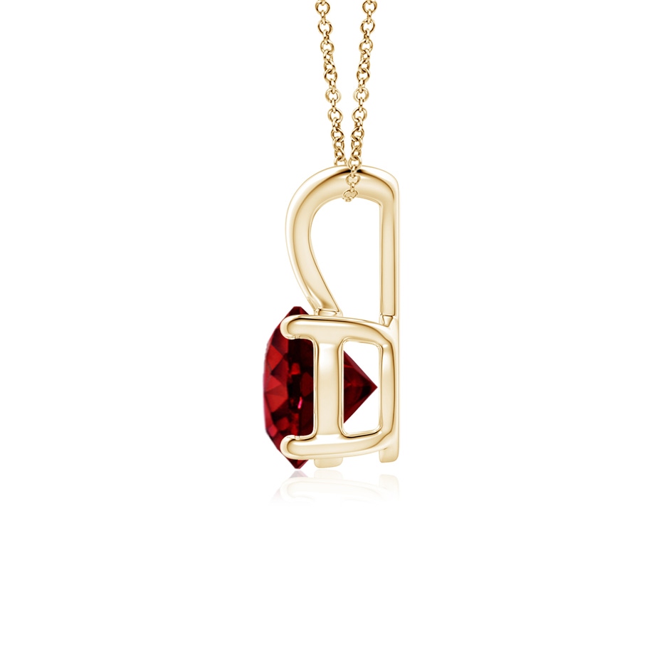 6mm AAAA V-Bale Round Ruby Solitaire Pendant in Yellow Gold side 199