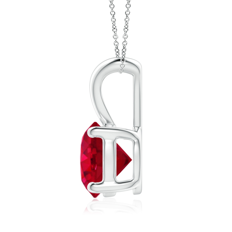 8mm AAA V-Bale Round Ruby Solitaire Pendant in S999 Silver side 199