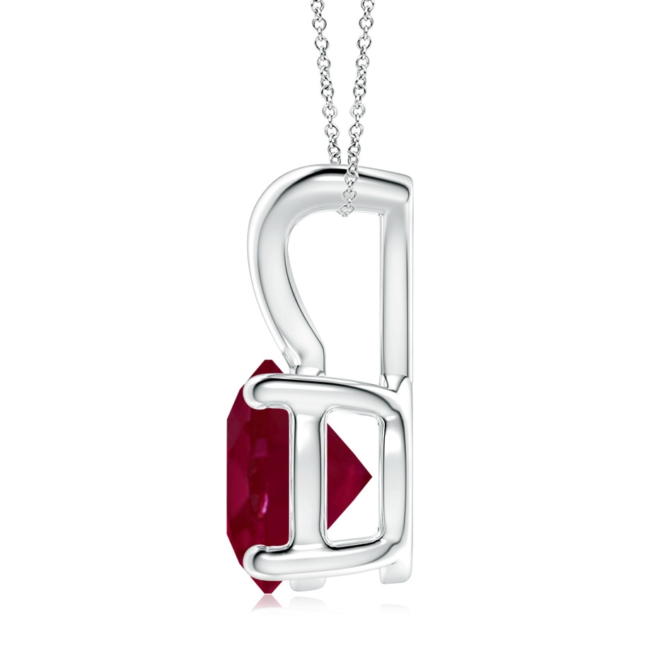 9mm A V-Bale Round Ruby Solitaire Pendant in S999 Silver side 199