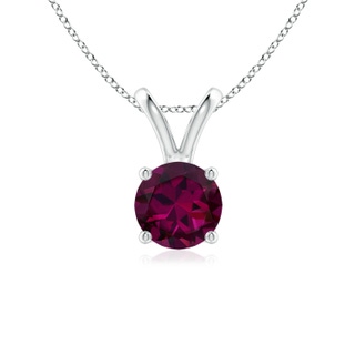 6mm AAAA V-Bale Round Rhodolite Solitaire Pendant in P950 Platinum