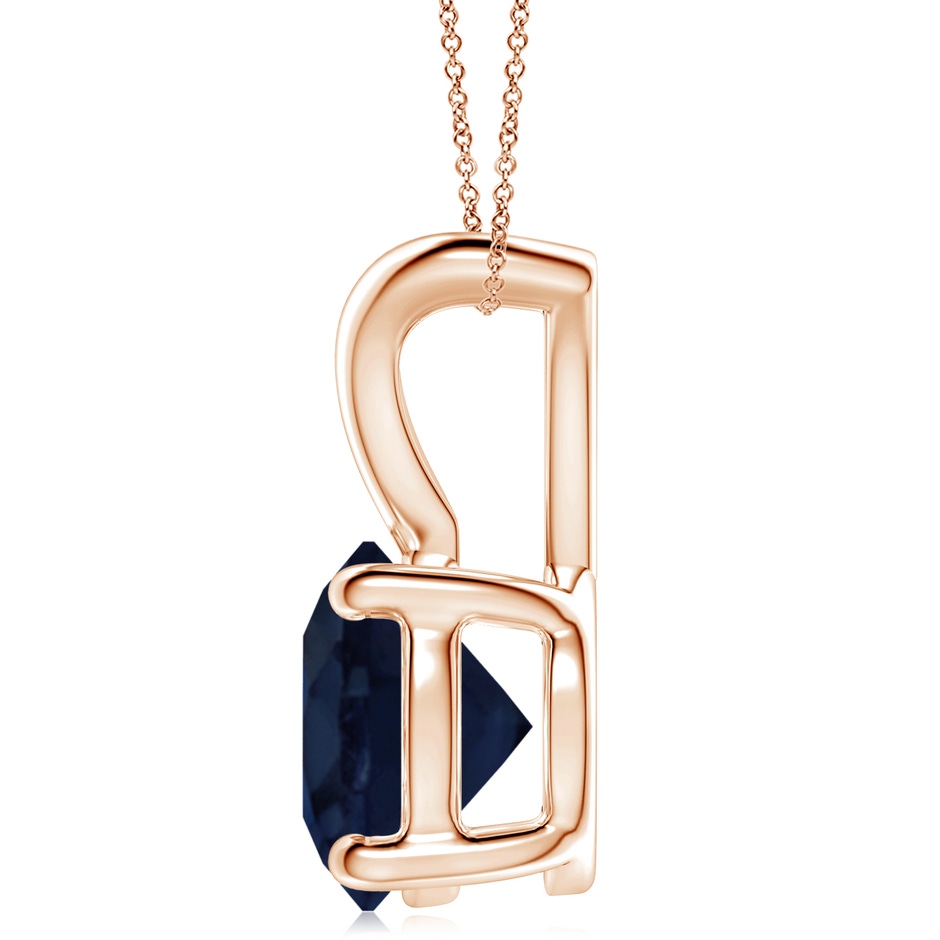 10mm A V-Bale Round Blue Sapphire Solitaire Pendant in Rose Gold side 199