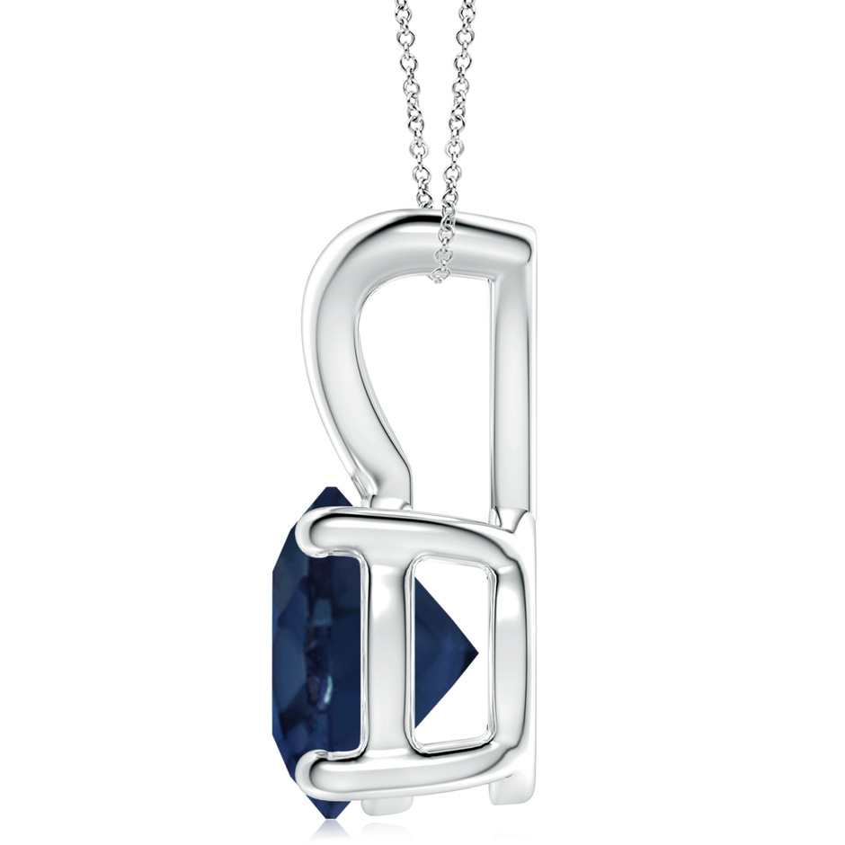 10mm AA V-Bale Round Blue Sapphire Solitaire Pendant in P950 Platinum side 199