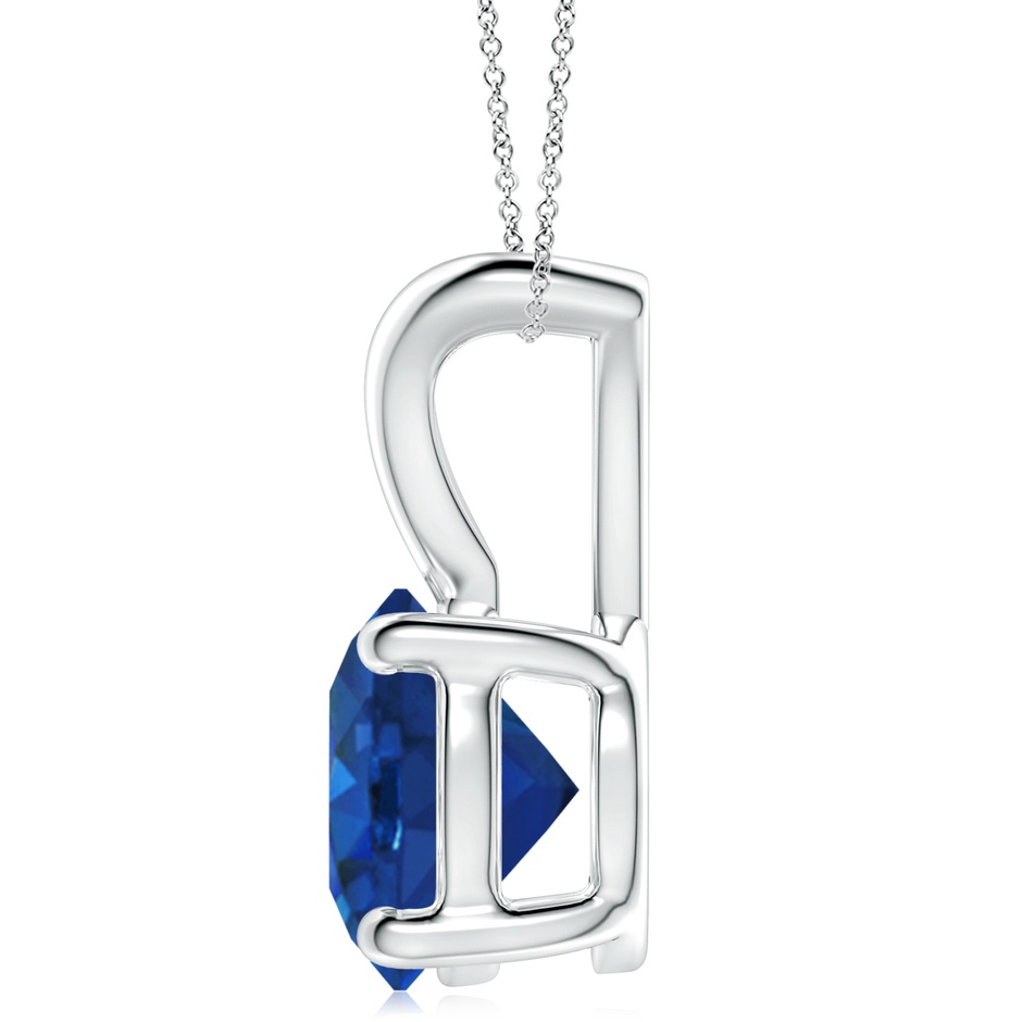 10mm AAA V-Bale Round Blue Sapphire Solitaire Pendant in P950 Platinum side 199