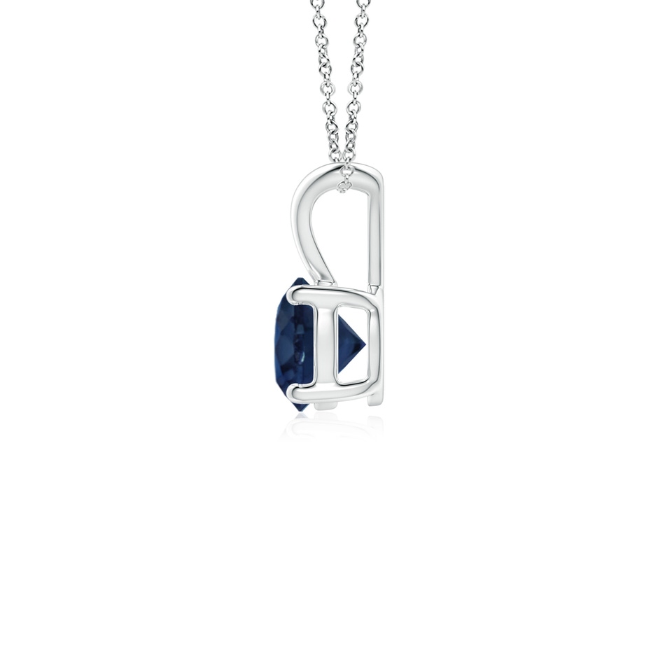 5mm AA V-Bale Round Blue Sapphire Solitaire Pendant in S999 Silver side 199