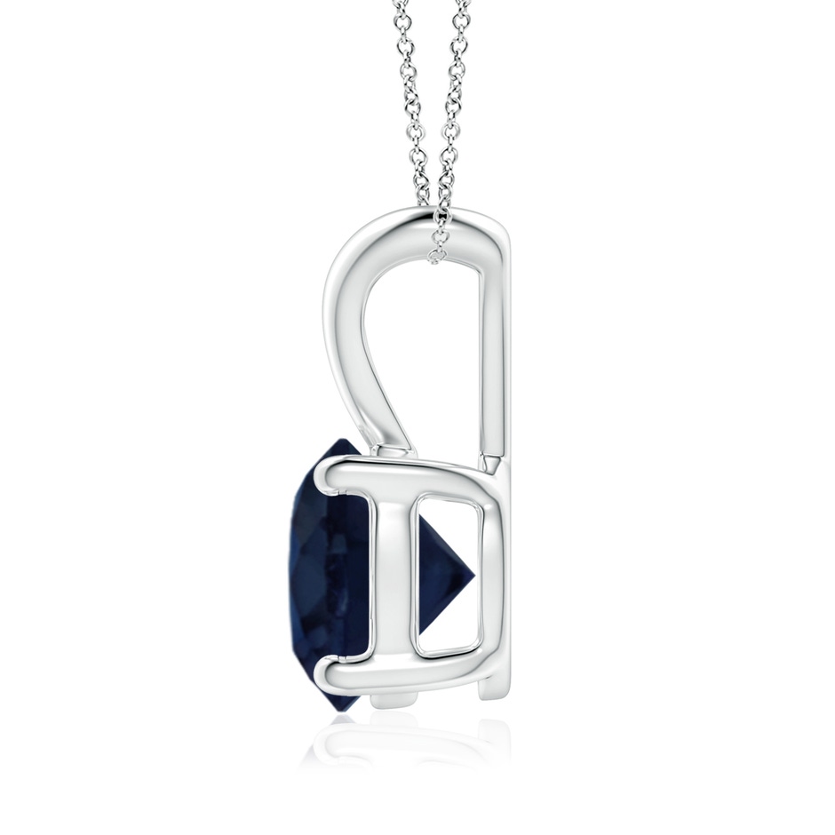 8mm A V-Bale Round Blue Sapphire Solitaire Pendant in P950 Platinum side 199