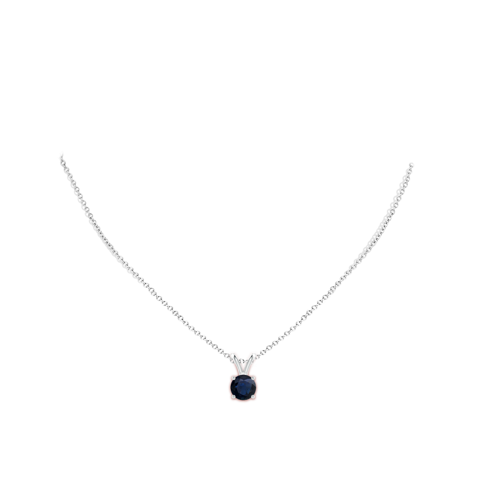 8mm A V-Bale Round Blue Sapphire Solitaire Pendant in P950 Platinum pen