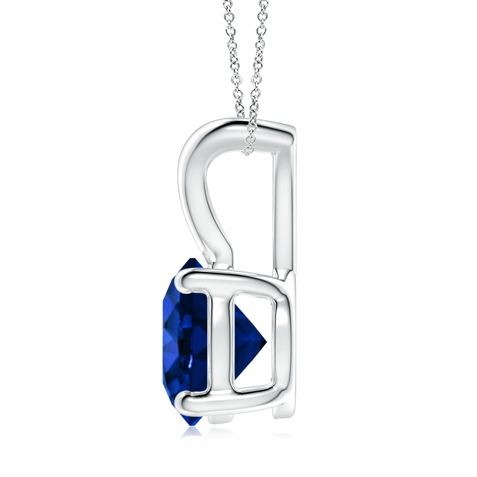 9mm AAAA V-Bale Round Blue Sapphire Solitaire Pendant in P950 Platinum side 199