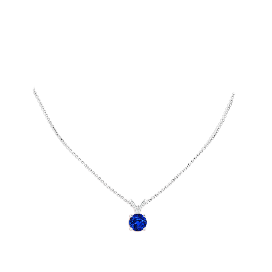 9mm AAAA V-Bale Round Blue Sapphire Solitaire Pendant in P950 Platinum pen