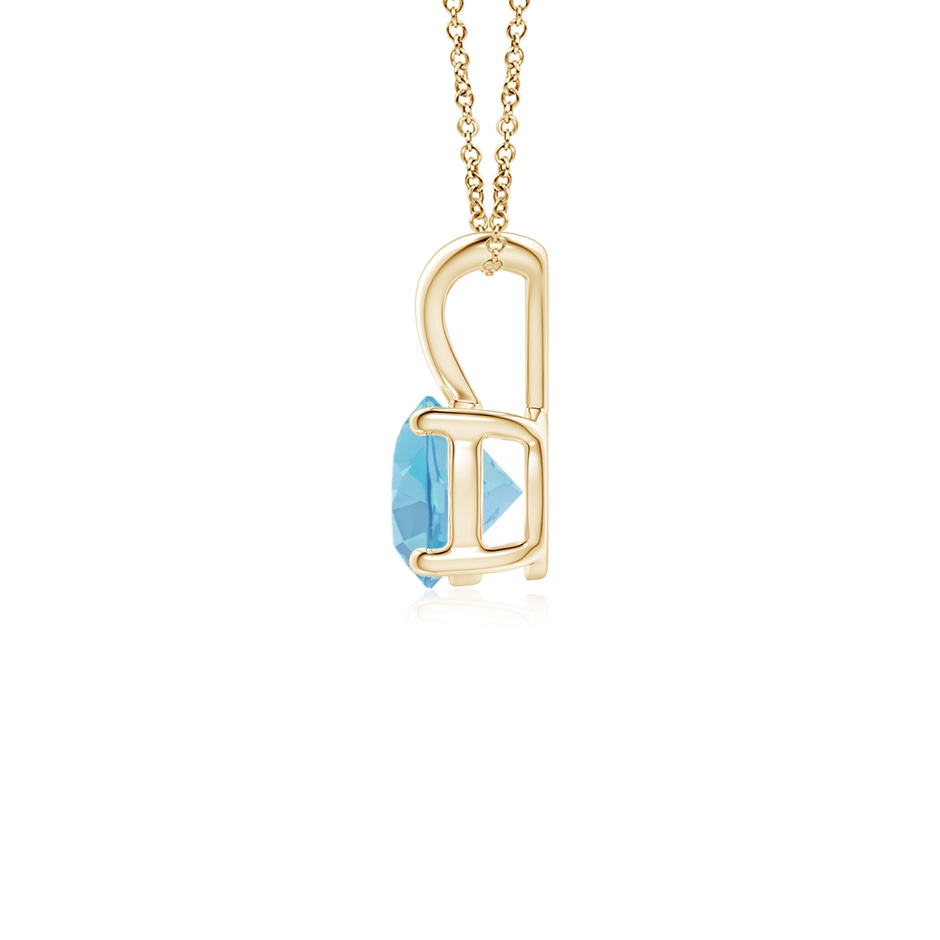 5mm A V-Bale Round Swiss Blue Topaz Solitaire Pendant in Yellow Gold side 199