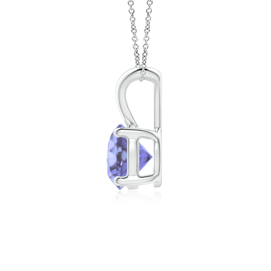 6mm A V-Bale Round Tanzanite Solitaire Pendant in P950 Platinum side 199